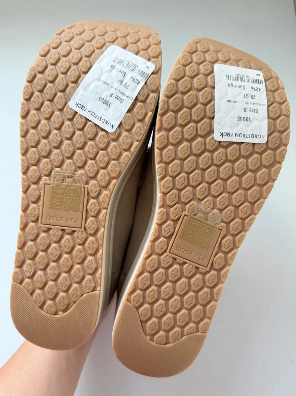 Dolce Vita Jeeta Suede Slip-On Platform Sneakers • Dune • size 8 • NWT *flaw